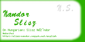 nandor slisz business card